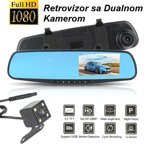 Retrovizor + Parking Kamera Full HD